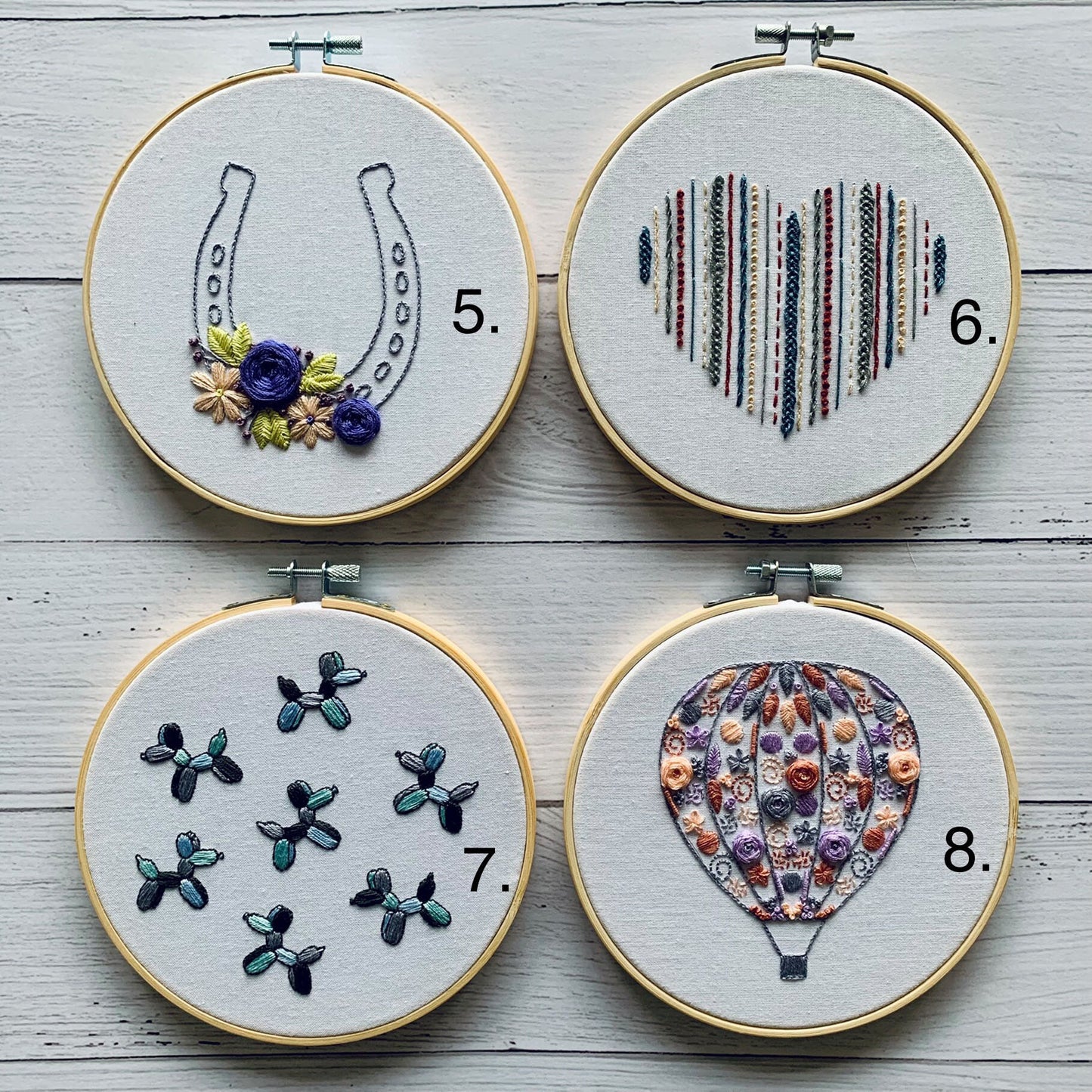 Full embroidery kit. 2-design hoop art. Personalise your kit and choose your designs! Modern and unique crewel designs for mindfulness