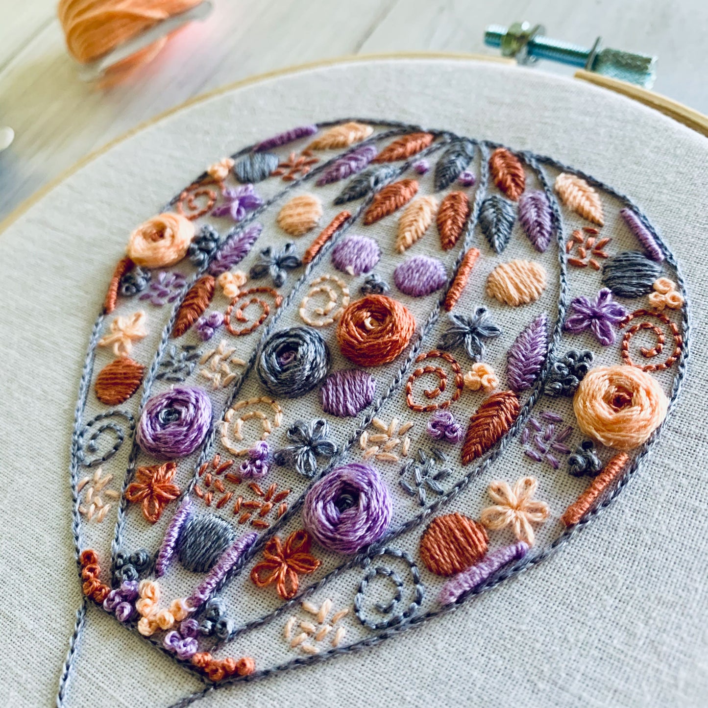 Full embroidery kit. Hot air balloon DIY beginner craft. Adult anxiety/stress relief gift