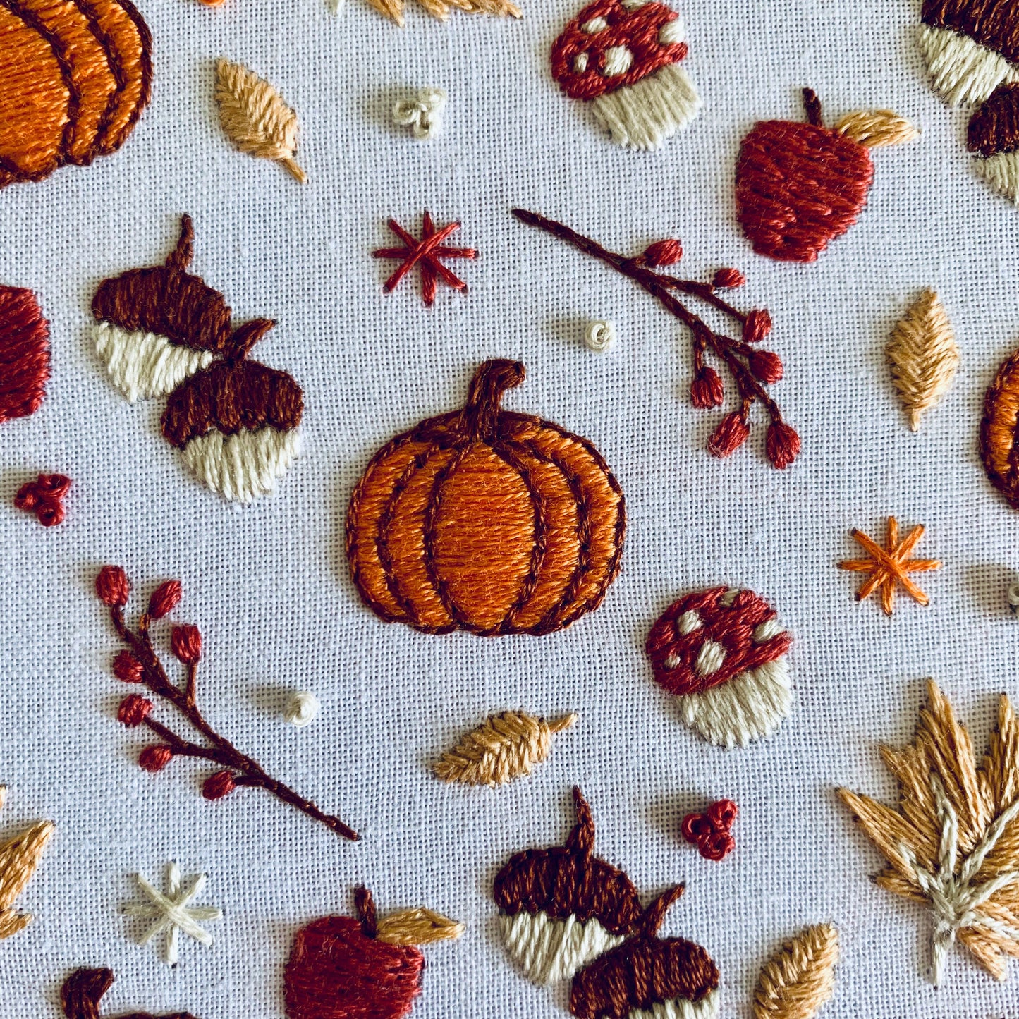 Full embroidery kit. Woodland DIY beginner craft. Adult nature anxiety/stress relief gift