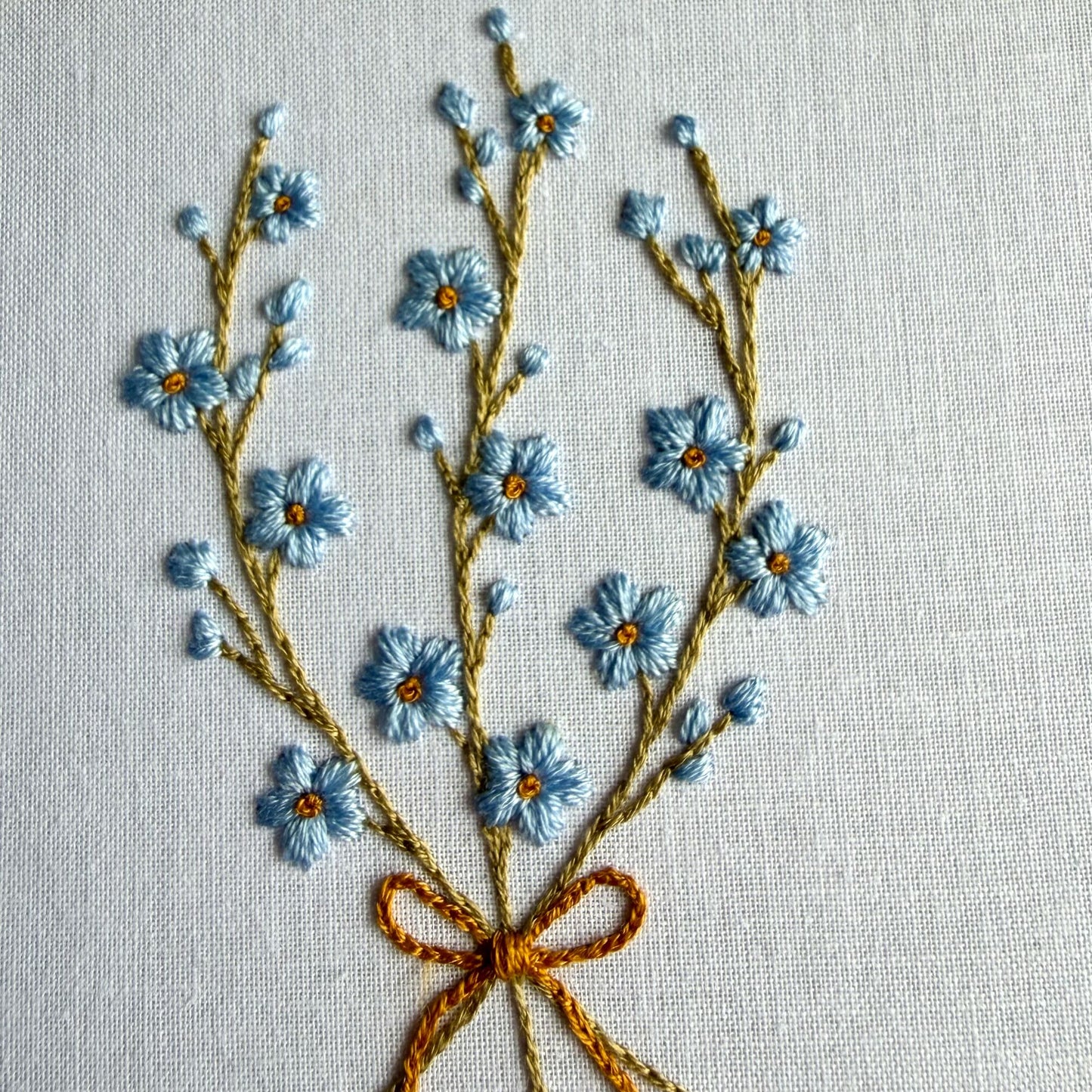 Forget Me Not Embroidery Kit – Personalised Memorial Flower Craft, Remembrance Gift for Loss