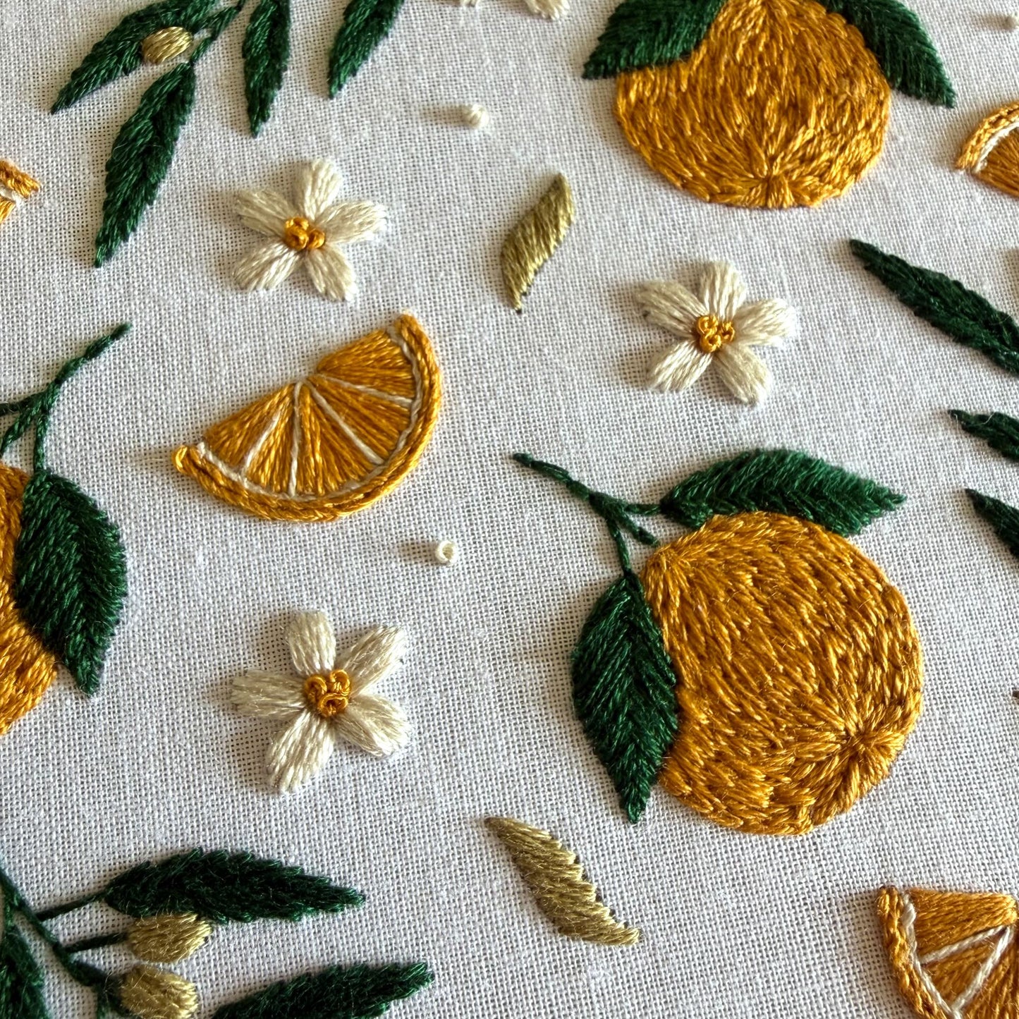 Oranges Embroidery Kit – Beginner Summer Citrus Hoop Art Craft Gift