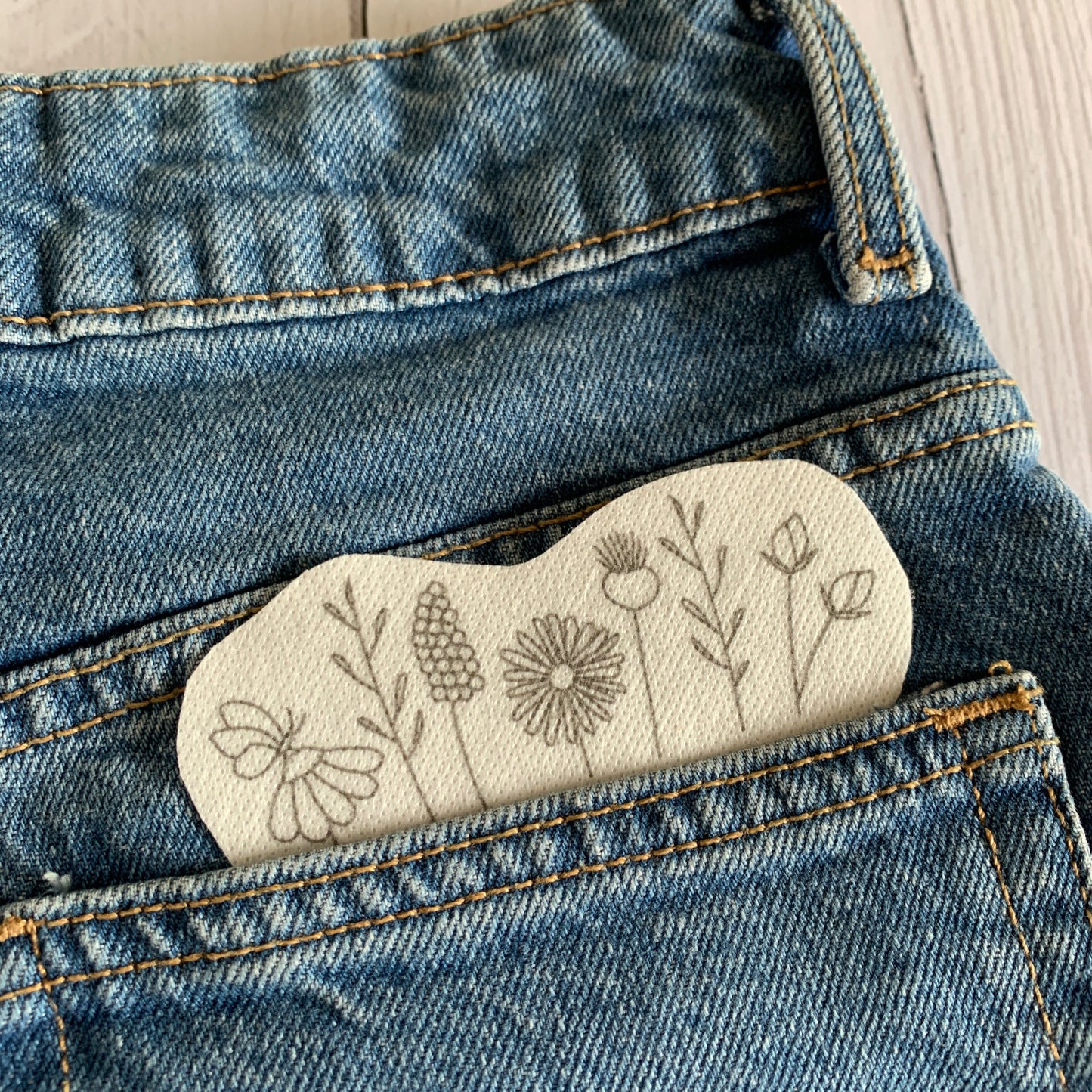 Denim Floral Edition. Stick and stitch embroidery patches. Customise your clothing with beautiful florals.