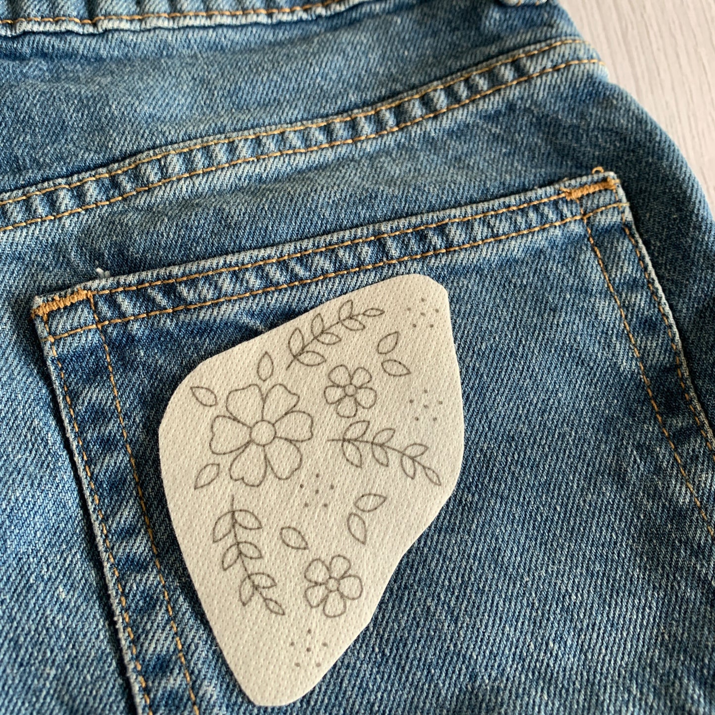 Denim Floral Edition. Stick and stitch embroidery patches. Customise your clothing with beautiful florals.