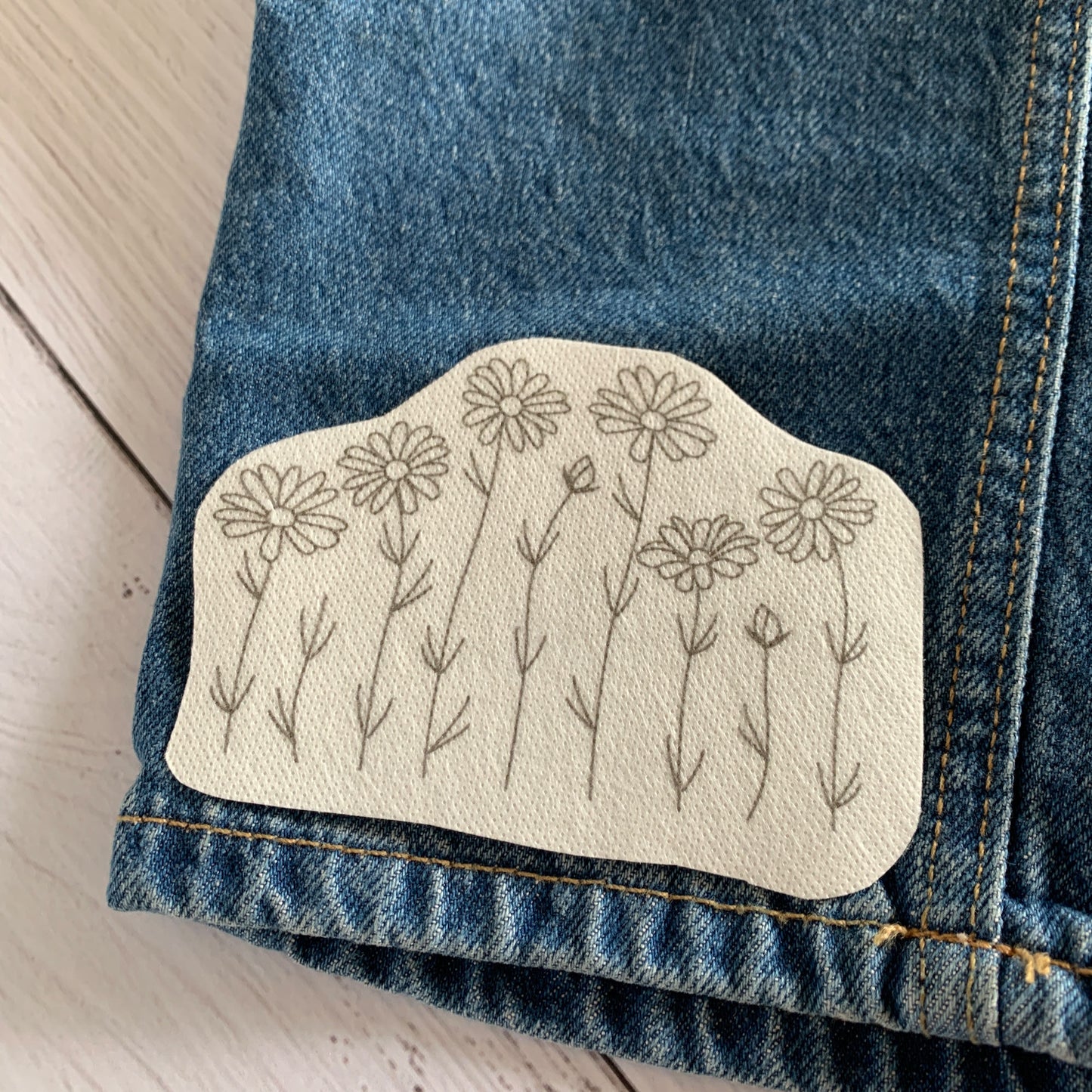 Denim Floral Edition. Stick and stitch embroidery patches. Customise your clothing with beautiful florals.