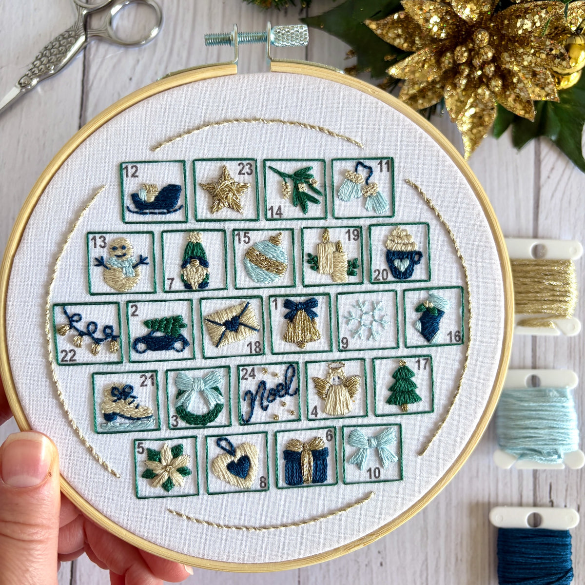 Winter Wonderland Advent Calendar 2026 – Christmas Embroidery Kit, DIY Stitch Along, Festive Craft