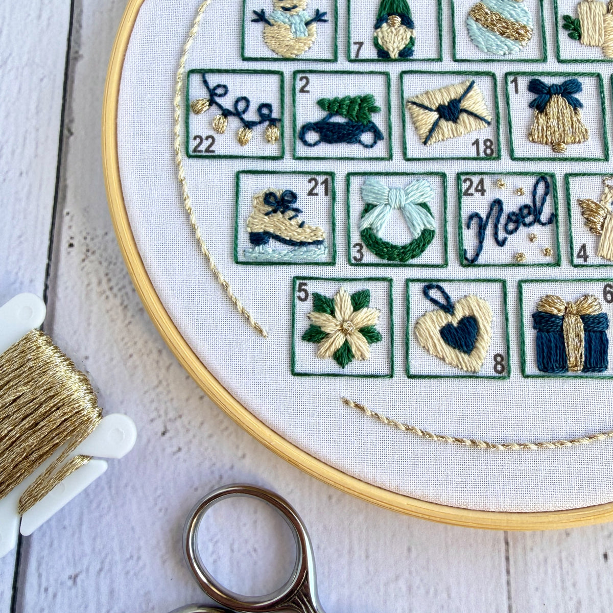 Winter Wonderland Advent Calendar 2026 – Christmas Embroidery Kit, DIY Stitch Along, Festive Craft