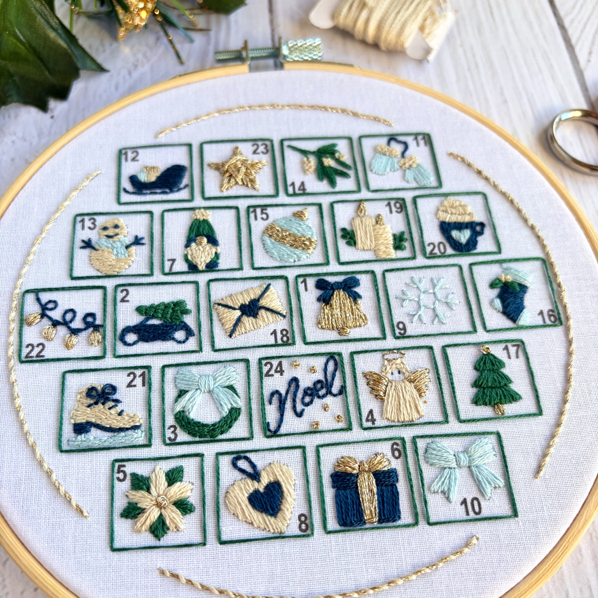 Winter Wonderland Advent Calendar 2026 – Christmas Embroidery Kit, DIY Stitch Along, Festive Craft