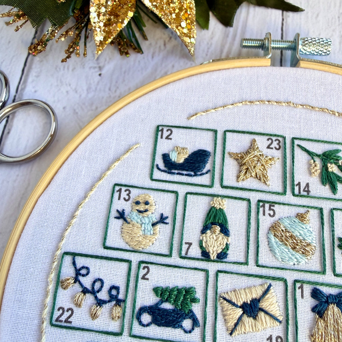 Winter Wonderland Advent Calendar 2026 – Christmas Embroidery Kit, DIY Stitch Along, Festive Craft