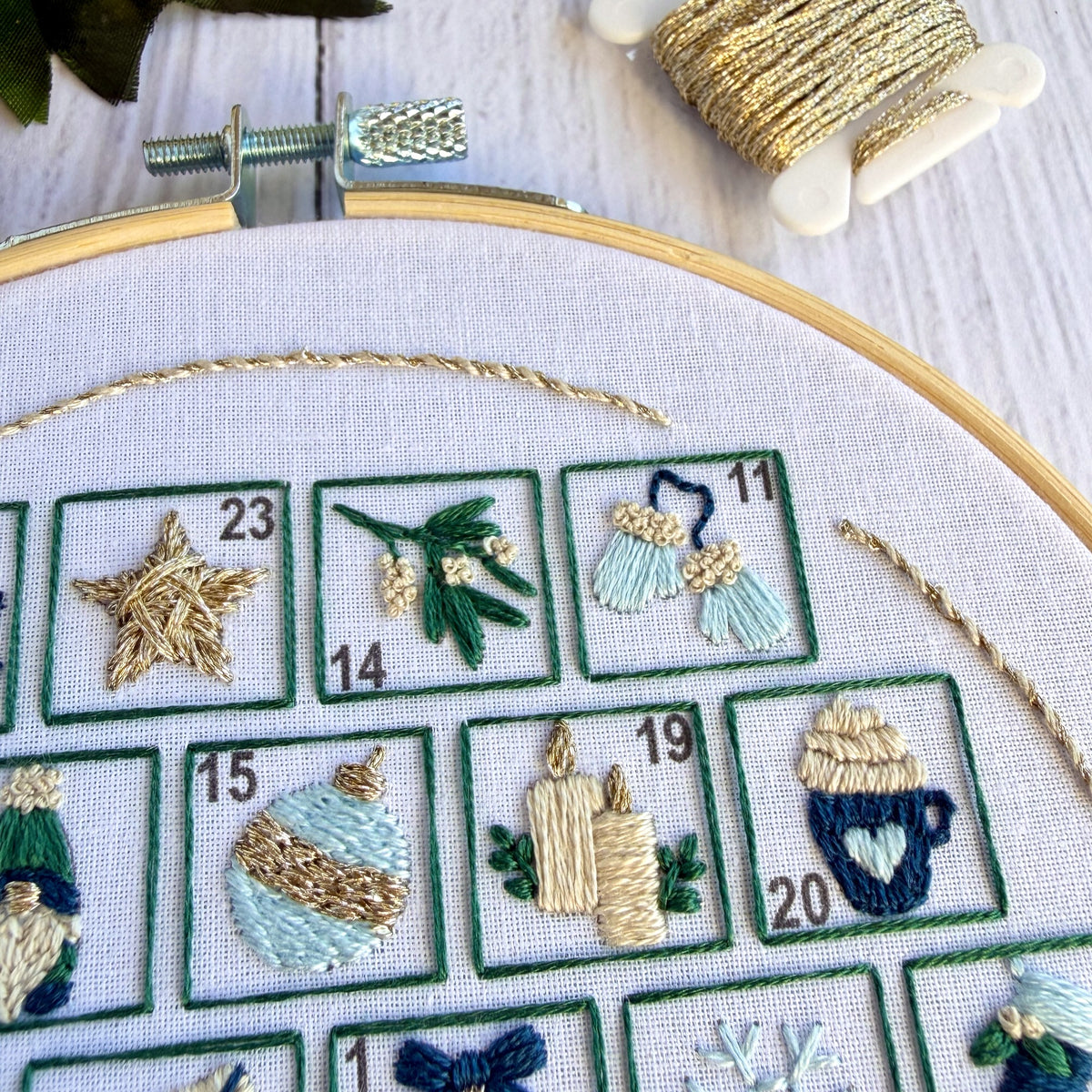 Winter Wonderland Advent Calendar 2026 – Christmas Embroidery Kit, DIY Stitch Along, Festive Craft