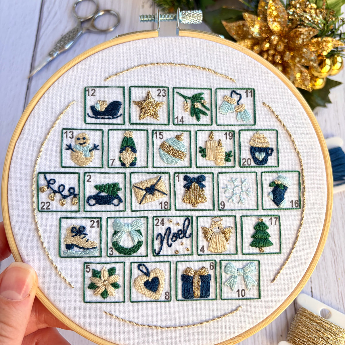 Winter Wonderland Advent Calendar 2026 – Christmas Embroidery Kit, DIY Stitch Along, Festive Craft
