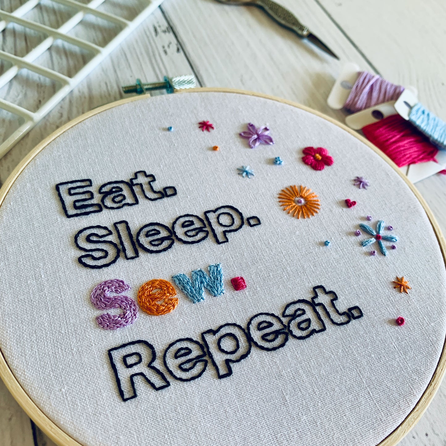 Sewing Enthusiast Embroidery Kit - DIY Hoop Art Craft for Beginners