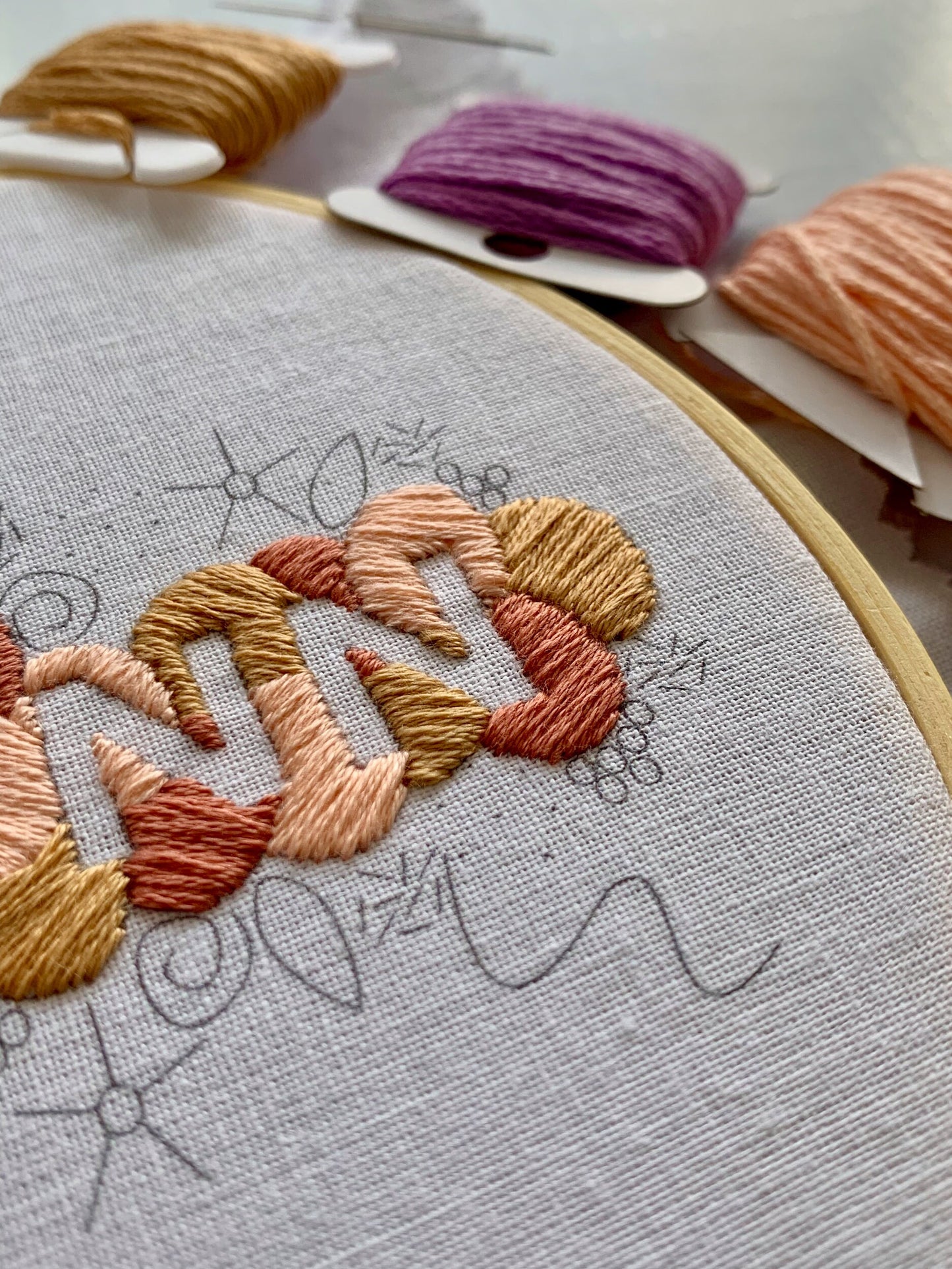 Full embroidery kit. Custom name embroidery hoop art. Choose your colours. DIY craft project for bedroom art