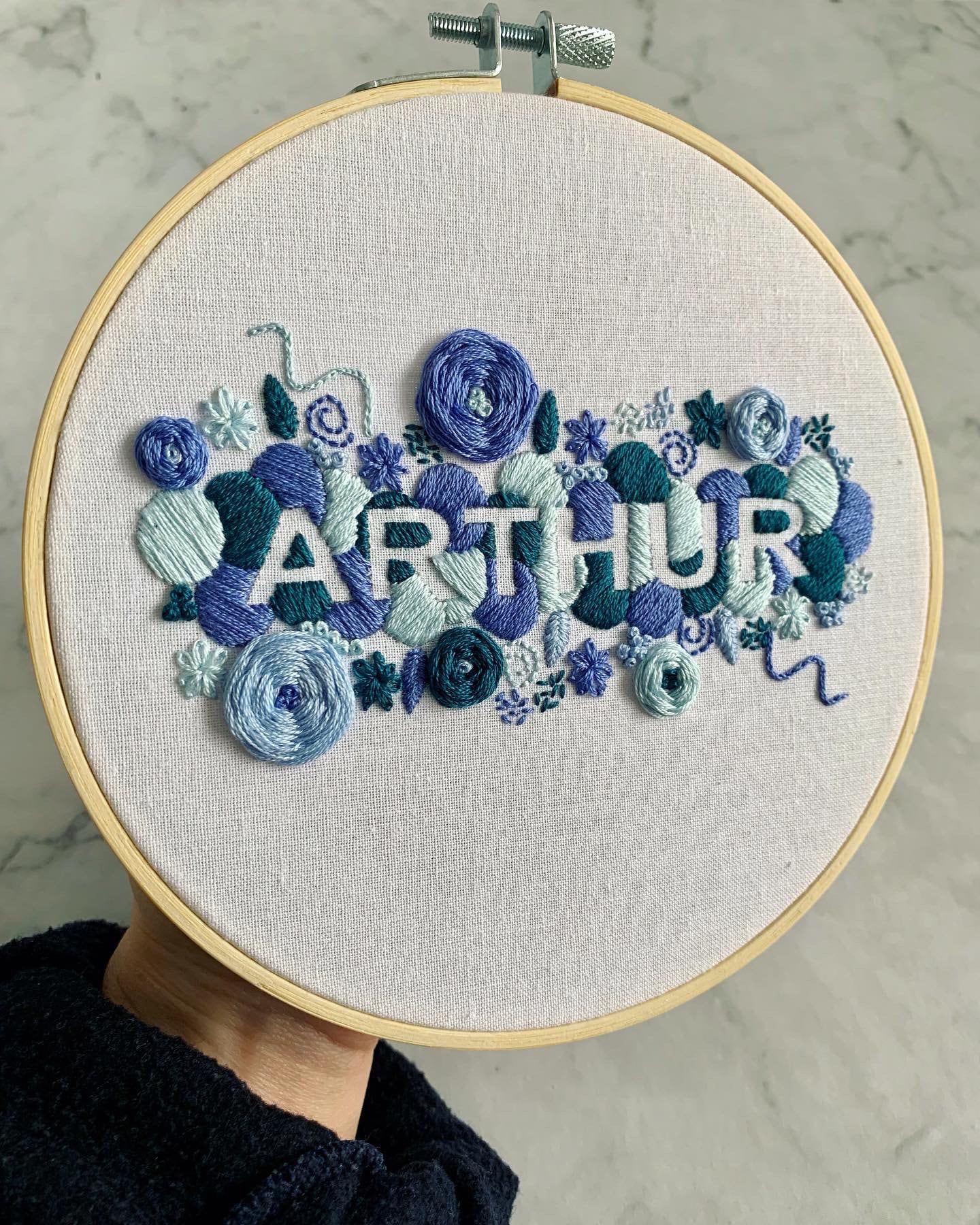 Full embroidery kit. Custom name embroidery hoop art. Choose your colours. DIY craft project for bedroom art