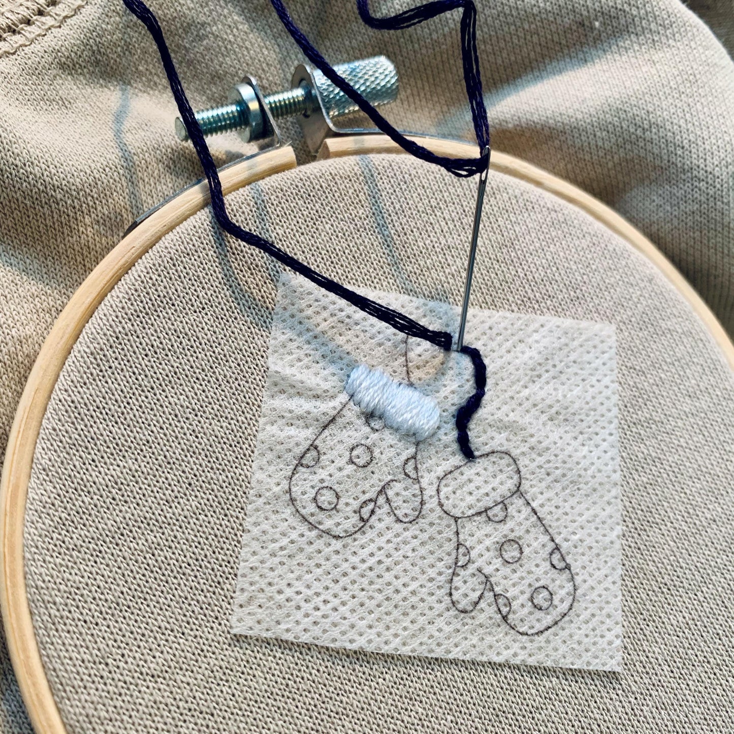 Stick and stitch embroidery patches. Winter hygge edition. Stick on and sew. Customise T-shirts, sweaters, bags, cushions etc.