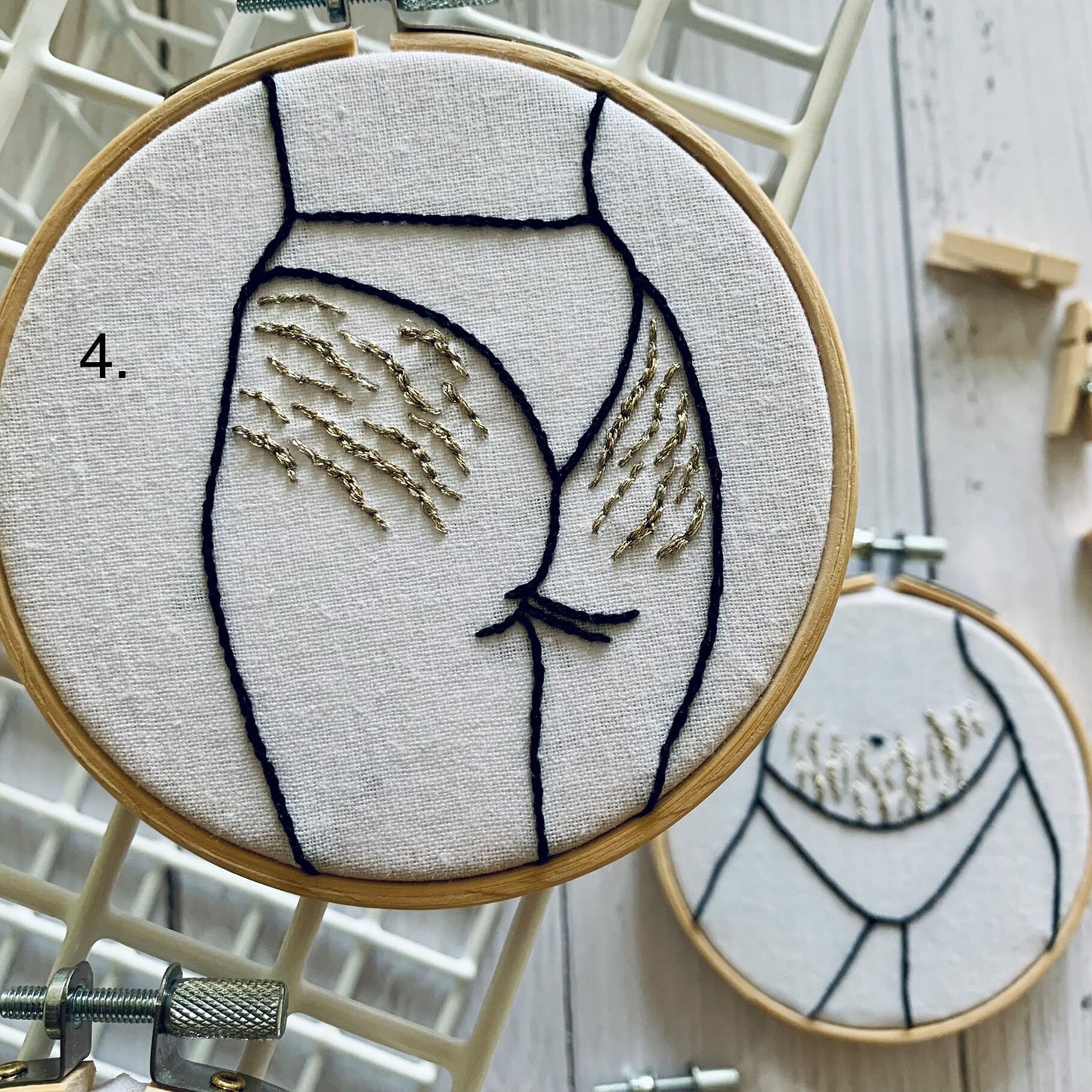 Full DIY embroidery kit. Body positive stretch marks craft wall art decor. Choose from 1, 2,3 or 4 hoops.