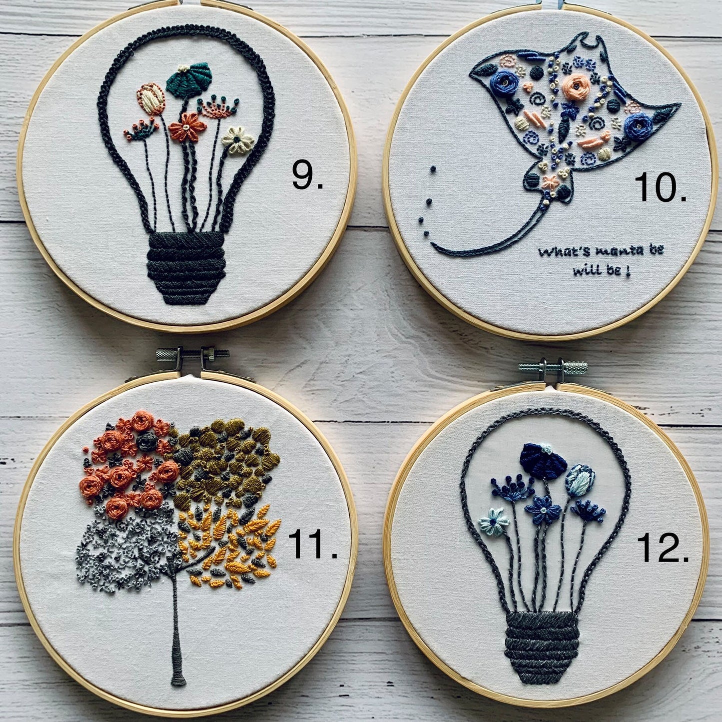 Full embroidery kit. 2-design hoop art.  Personalise your kit and choose your designs! Modern and unique crewel designs for mindfulness