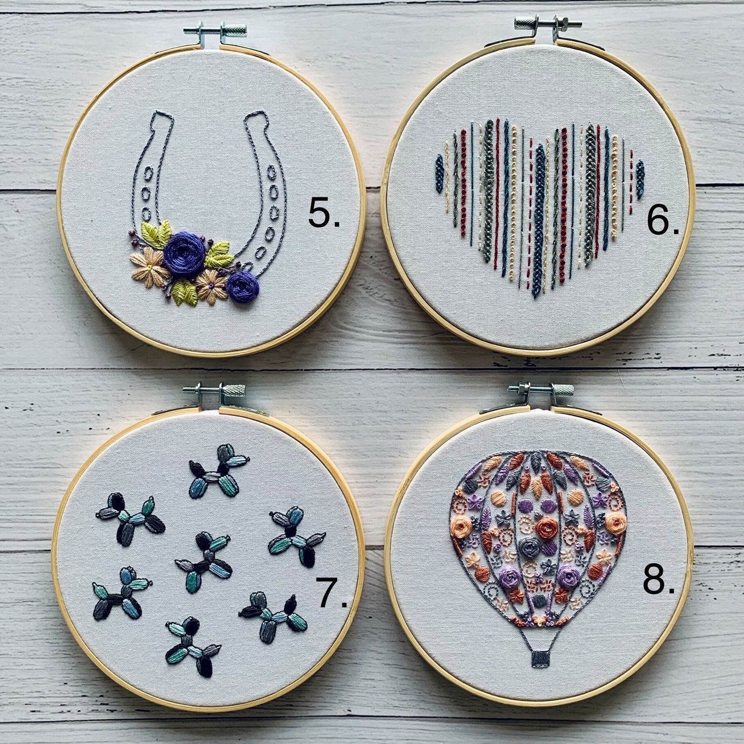 Full embroidery kit. 2-design hoop art.  Personalise your kit and choose your designs! Modern and unique crewel designs for mindfulness