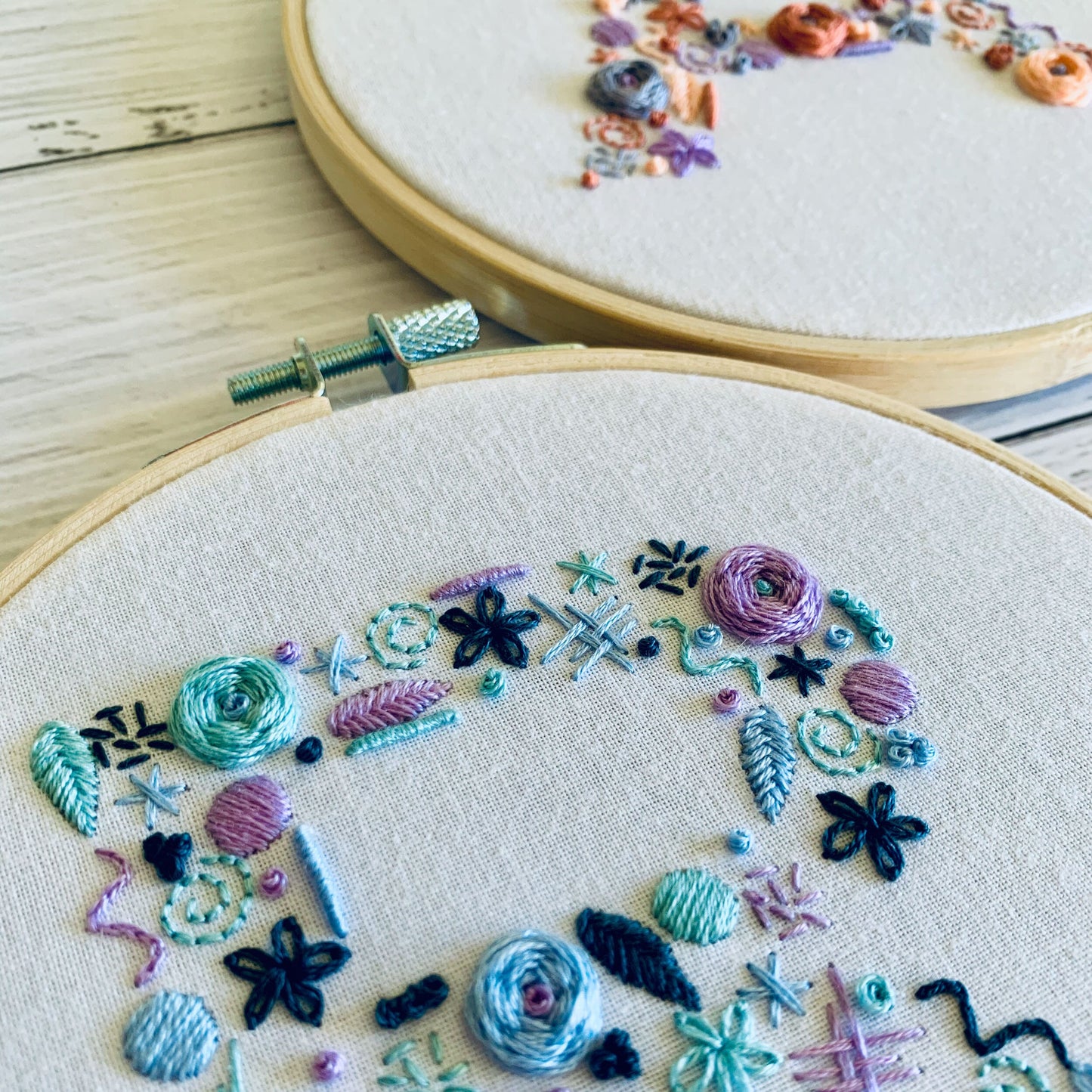 Full embroidery kit. Custom letter embroidery hoop art. Choose your colours. DIY initial craft project for bedroom art