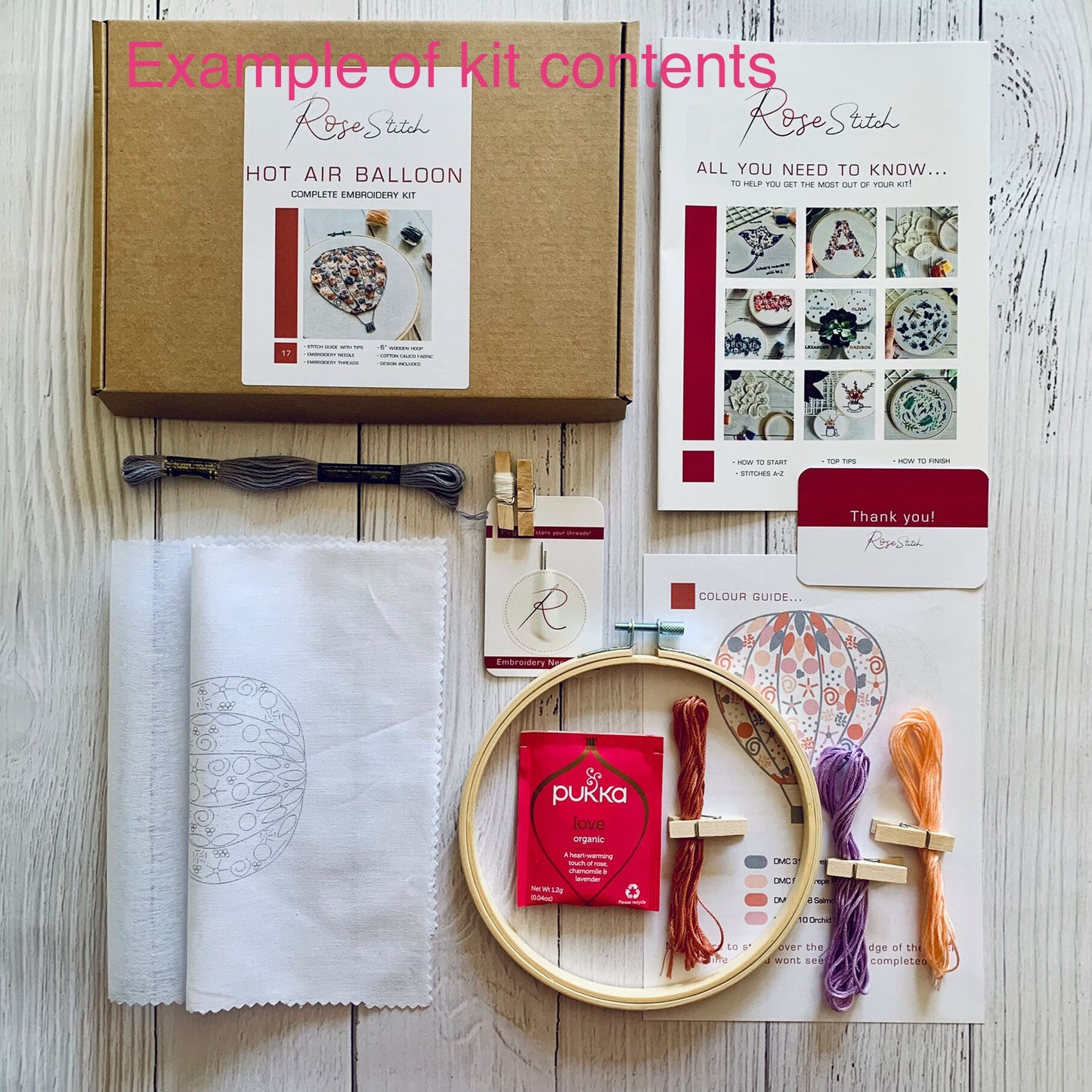 Full embroidery kit. Lightbulb floral hoop art. Beginner mindful sewing project