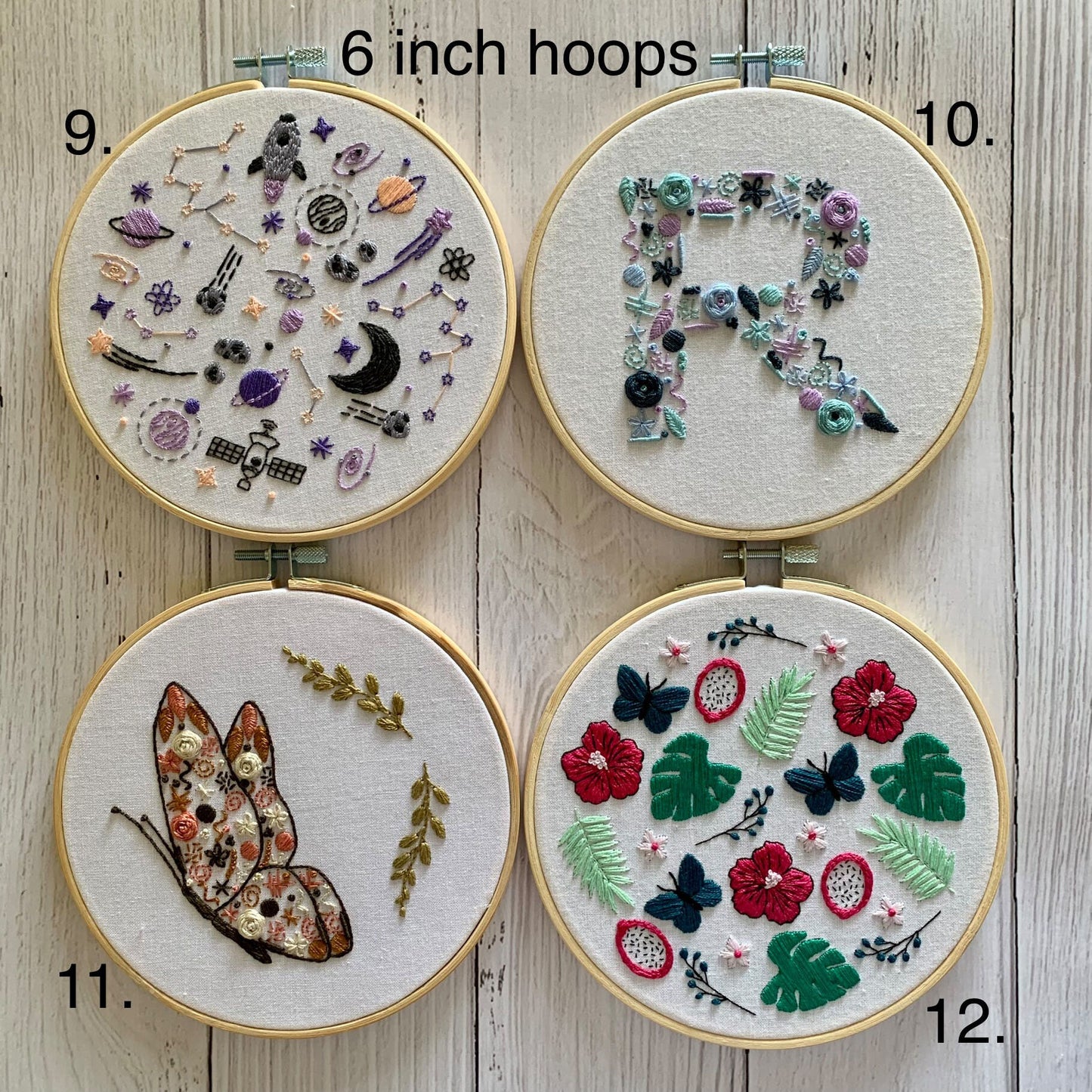 Ready Made Embroidery Hoop. 24 different designs to choose from. Once they're gone they're gone!