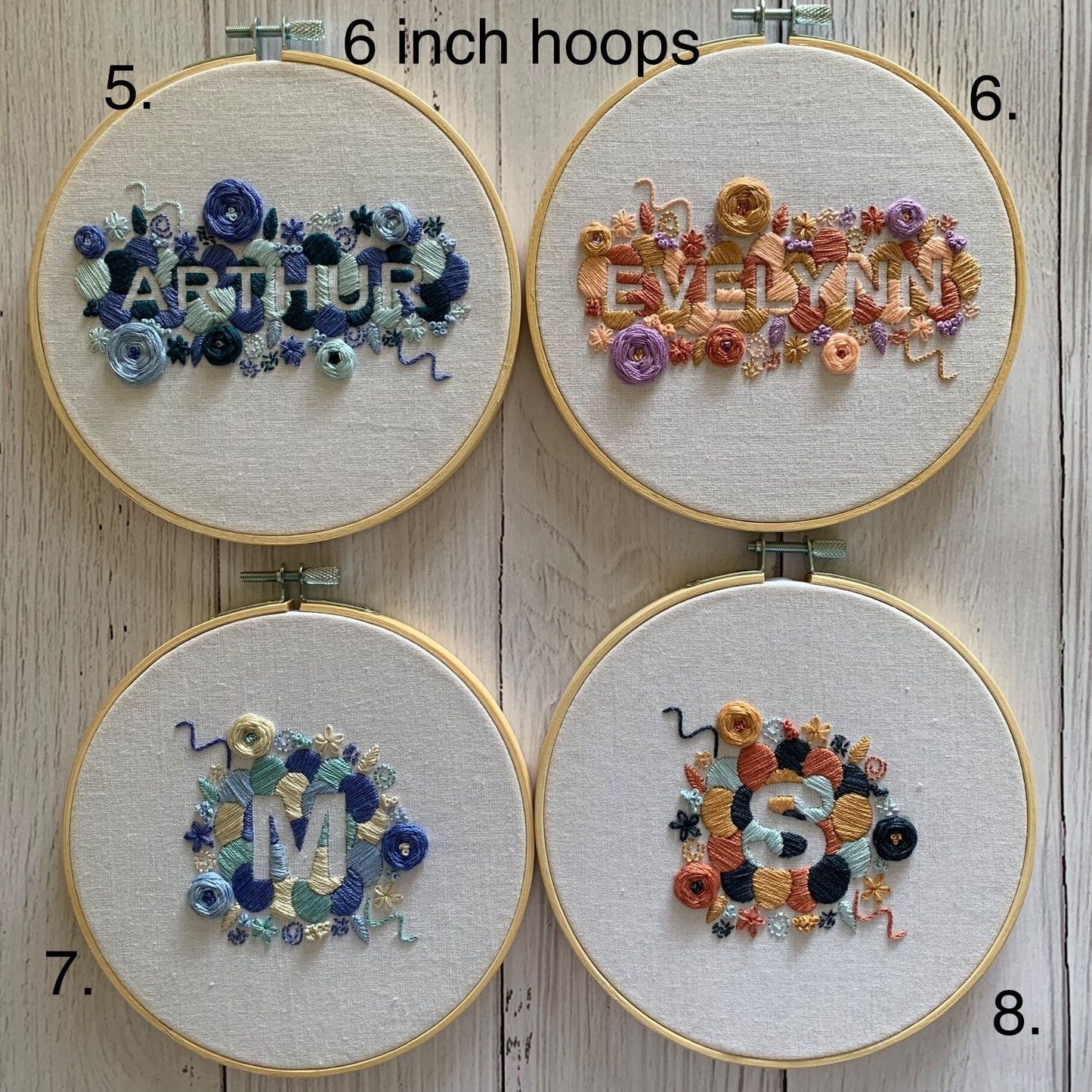 Ready Made Embroidery Hoop. 24 different designs to choose from. Once they're gone they're gone!