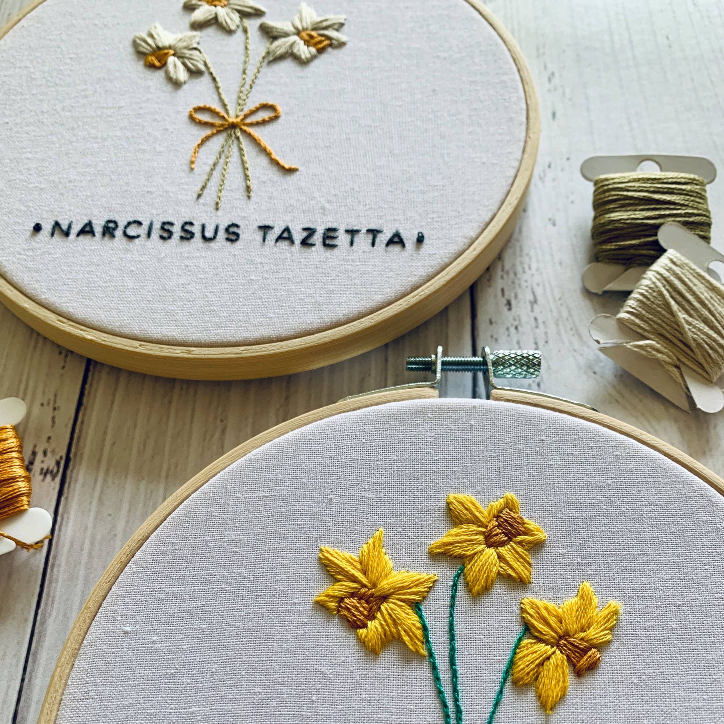 Full embroidery kit. Custom birthday florals hoop art. Choose your birth month flower, name and date. Beginner hand sewing gift or project.